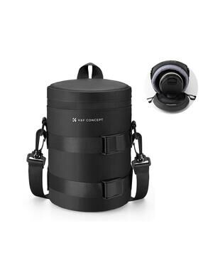 K&F Concept Camera Lens Case Shockproof All-Round Camera Lens Carry Bag Size L